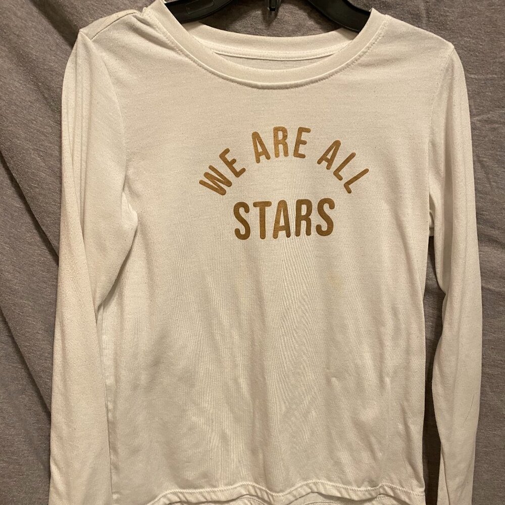 DIP Crewneck Long-sleeve Shirt Cream Print LARGE 12-14